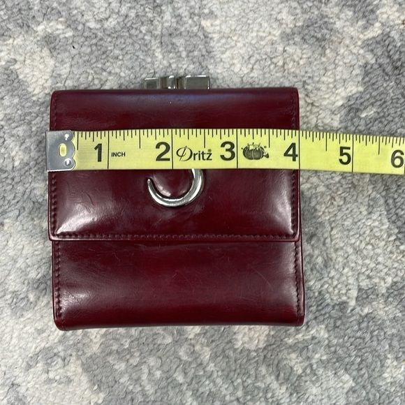 Cartier Bordeaux Panthere Glossy Leather Wallet Trifold Kisslock Compact - Picture 12 of 17